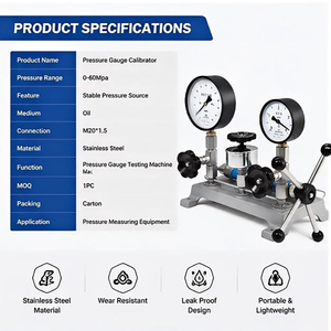 Pompe d'étalonnage portable 0-60 MPa, testeur hydraulique, calibrateur de manomètre avec source stable - Product Image 2