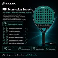 Raquette de padel FIP en fibre de carbone 18K, forme hybride, logo personnalisable, haute qualité, nouvelle technologie, fabricant professionnel NODEX 2026