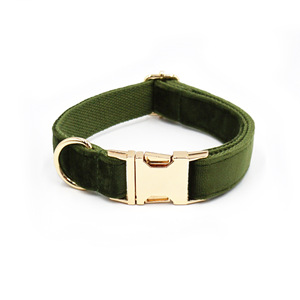 Thinkcore Lüks Modern Kadife Köpek Tasması, Lazer Gravürlü Toka Kapatmalı, Büyük/Küçük Köpekler İçin - Sınır Ötesi Toptan Satış - Product Image 6