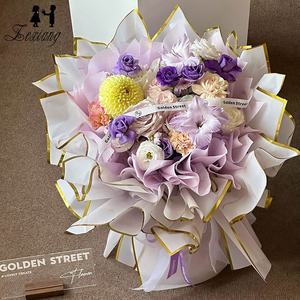 Papier d'emballage BOPP doré à double face, gaufré or, imperméable, à ions d'or, 57x57cm, 20 feuilles, très vendu - Product Image 3