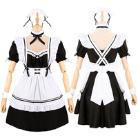 Tablier de femme de ménage français Lolita robe fantaisie Cosplay Costume robes de femme de chambre Halloween tenue de femme de ménage (S-5XL)