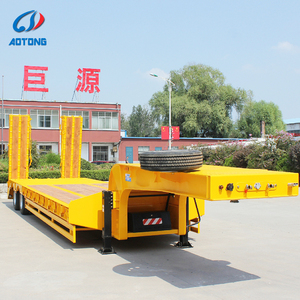 Semi-<span class=keywords><strong>remorque</strong></span> à plateau surbaissé 3 essieux 60-80 tonnes en acier haute résistance pour le transport de grues et de machines - Product Image 5