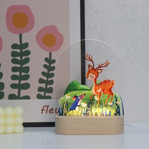Bacheca in acrilico 3D luce notturna tavolo notebook lampada da scrivania decorazione regalo per bambini <span class=keywords><strong>Luz</strong></span> Nocturna Del Tablero De Mensajes - Product Image 1