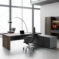 Bureau de direction moderne standard, convertible, extensible, modulaire, avec tiroirs, en MFC, taille personnalisable, pour l'espace de travail BS