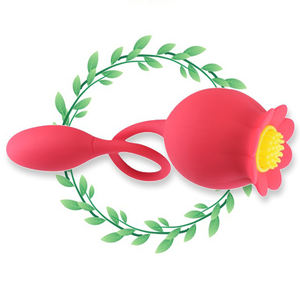 Entrepôt langue léchage et succion rose double tête application contrôle Silicone vibrateur sex toys pour femme adulte sex toys - Product Image 1