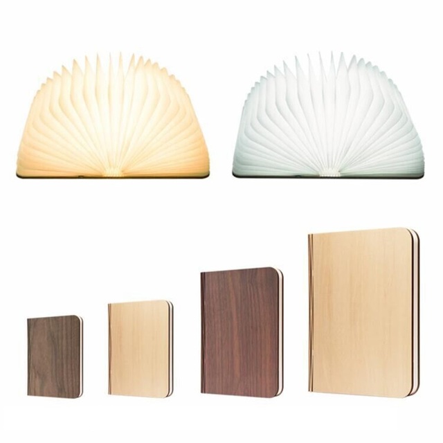 3 Colors Book Lights Wooden DC5V USB Rechargeable Magnetic Foldable Desk Table Lamp Home Decoration Light for Home Book Lighting