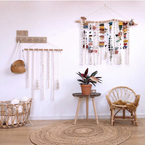 Nouveau Design Fait Main Mignon Coton Corde Bébé Maison <span class=keywords><strong>Macramé</strong></span> Tapisserie Décoration Murale Suspendue - Product Image 4