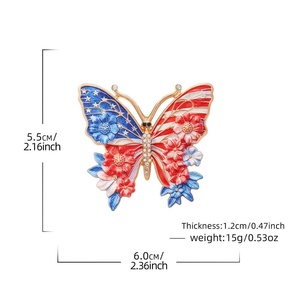 Broche commémorative patriotique en alliage de zinc incrustée de diamants pour le 250e anniversaire de l'indépendance des États-Unis 2026 - Product Image 6