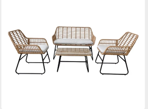 PE mây <span class=keywords><strong>wicker</strong></span> Bộ Ăn Uống thời tiết ăn uống cà phê Ghế Bàn tròn sân vườn đồ gỗ ngoài trời - Product Image 2