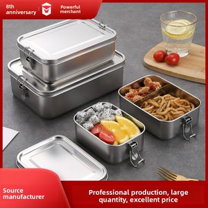 Lonchera Bento <span class=keywords><strong>de</strong></span> Acero Inoxidable 304 con Cierres <span class=keywords><strong>de</strong></span> Seguridad y Tapa Hermética para el Trabajo, Viajes, Picnic, Almacenamiento <span class=keywords><strong>de</strong></span> Alimentos y Refrigerios - Product Image 5