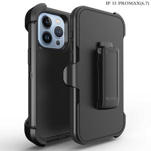 Avec Clip <span class=keywords><strong>Ceinture</strong></span> 3 En 1 Couleur Solide Antichoc Defender Robot Armor Case Pour <span class=keywords><strong>Iphone</strong></span> 16 15 Pro Max 14 Plus 13 12 - Product Image 2