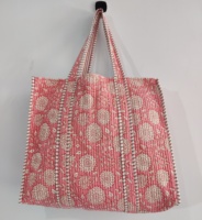 Yoga Shopping plage artiste Boho week-end sac matelassé fourre-tout épaule Patch sac coton imprimé à la main Floral écologique durable ba