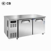 Table de préparation réfrigérée professionnelle en acier inoxydable, sans givre, à commande numérique, pour restaurant, hôtel, traiteur CB
