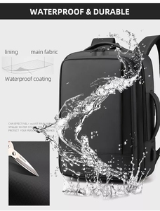 Sac à dos d'affaires pour homme, simple, imperméable, avec chargement USB, compartiment pour ordinateur portable, logo personnalisé - Product Image 3