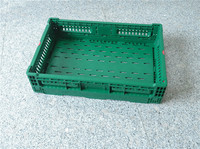 Caisse en plastique perforée robuste 600*400*140 MM, pliable, empilable, écologique, pour usage agricole, fruits et légumes