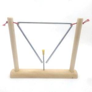 Wooden Stand Suspended Triangle With Mallet For Kids <b>Musical</b> Teaching Aid - Product Image 1