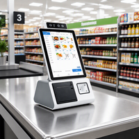 Caisse enregistreuse tactile Android 10,1 pouces avec imprimante thermique 58 mm, lecteur de codes-barres 2D QR, terminal de paiement automatique pour supermarché