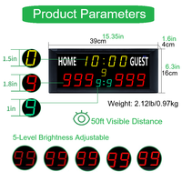 Tableau d'affichage numérique LED rechargeable YIZHI avec télécommande, tableau de score électronique portable pour plusieurs sports