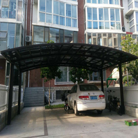 Nouveau design moderne acier métal polycarbonate aluminium double auvent abri d'auto de garage à vendre