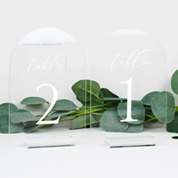 Numéros de table transparents modernes en forme d'arche, ornements de mariage 1-10, cartes de placement pour fêtes et décorations d'événements