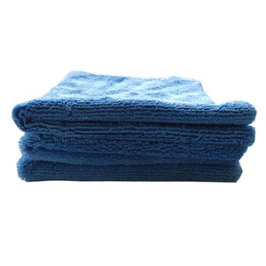 Toalla de microfibra sin bordes de pelo corto y largo de 380 g/m² para detallado automotriz, 40x40, azul, para pulir y aplicar revestimientos en spray - Product Image 5