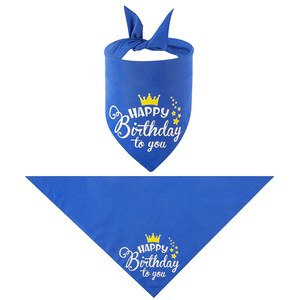 Bandana triangulaire ajustable en coton mélangé imprimé <span class=keywords><strong>Joyeux</strong></span> <span class=keywords><strong>Anniversaire</strong></span> GorisPet pour chiens et chats - Accessoires doux pour animaux de compagnie pour les fêtes - Product Image 5