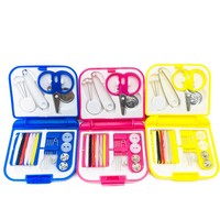 Kit de couture en plastique pliable, mini-ensemble de couture portable, durable, pour réparations d'urgence en voyage, entretien des vêtements, boîte à outils complète