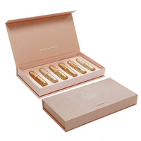 Boîtes d'emballage pour gloss à lèvres en carton noir mat magnétique avec logo imprimé personnalisé