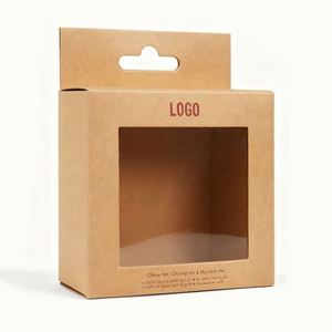Wholesale Factory Direct Nature Paper Hanger <b>Boxes</b> for Electronics Product Packaging With <b>Clear</b> Window - Product Image 2