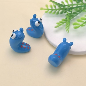 Nouvelles figurines d'insectes 3D miniatures bleues, mignonnes, style dessin animé, souriantes, pour la décoration de maison de poupée ou de fête. - Product Image 4
