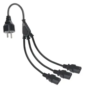 室内室外电缆带插座节电器H05VV-F 0.75平方毫米EU至IEC C13 1至3插座电源线分路器线