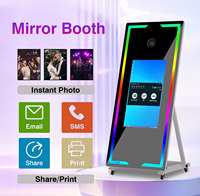 Machine de photomaton portable intelligente 65 pouces avec appareil photo reflex intégré, écran tactile, Wi-Fi/USB, en métal et verre trempé, pour auto-service