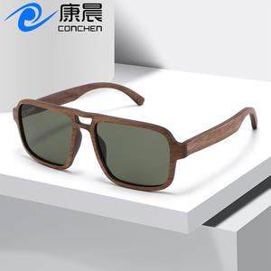 Gafas de Sol de Aviador de Madera para Hombre, Lentes Polarizadas TAC con Protección UV400 W6064, Estilo para Pesca y Conducción - Product Image 4
