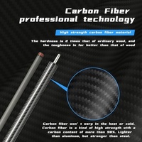 Queue de billard professionnelle en fibre de carbone Uni-Lock de 58 pouces, 21 oz, pointe de 13 mm, faible déviation, pour tournoi de club de billard