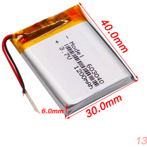 Пользовательский 603040 800 мАч 1200 мАч 3,7 в литий-полимерный аккумулятор, литий-ионные аккумуляторы, перезаряжаемые батареи, литий-полимерные батареи - Product Image 3
