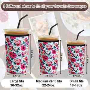 Fundas de Neopreno Personalizadas para Sublimación, Aislantes para Café, Portavasos para Café Helado de 4 mm, Fundas Reutilizables para Bebidas, Bolsas Refrigerantes - Product Image 6