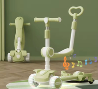 Monopattino Musicale 7-in-1 per Bambini 1-3-6-12 Anni, con Sedile, Luci e Ruote in Plastica