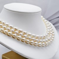 Collier de perles d'eau douce ovales naturelles, haute brillance, simple rangée, bijoux classiques pour femmes, à porter au quotidien