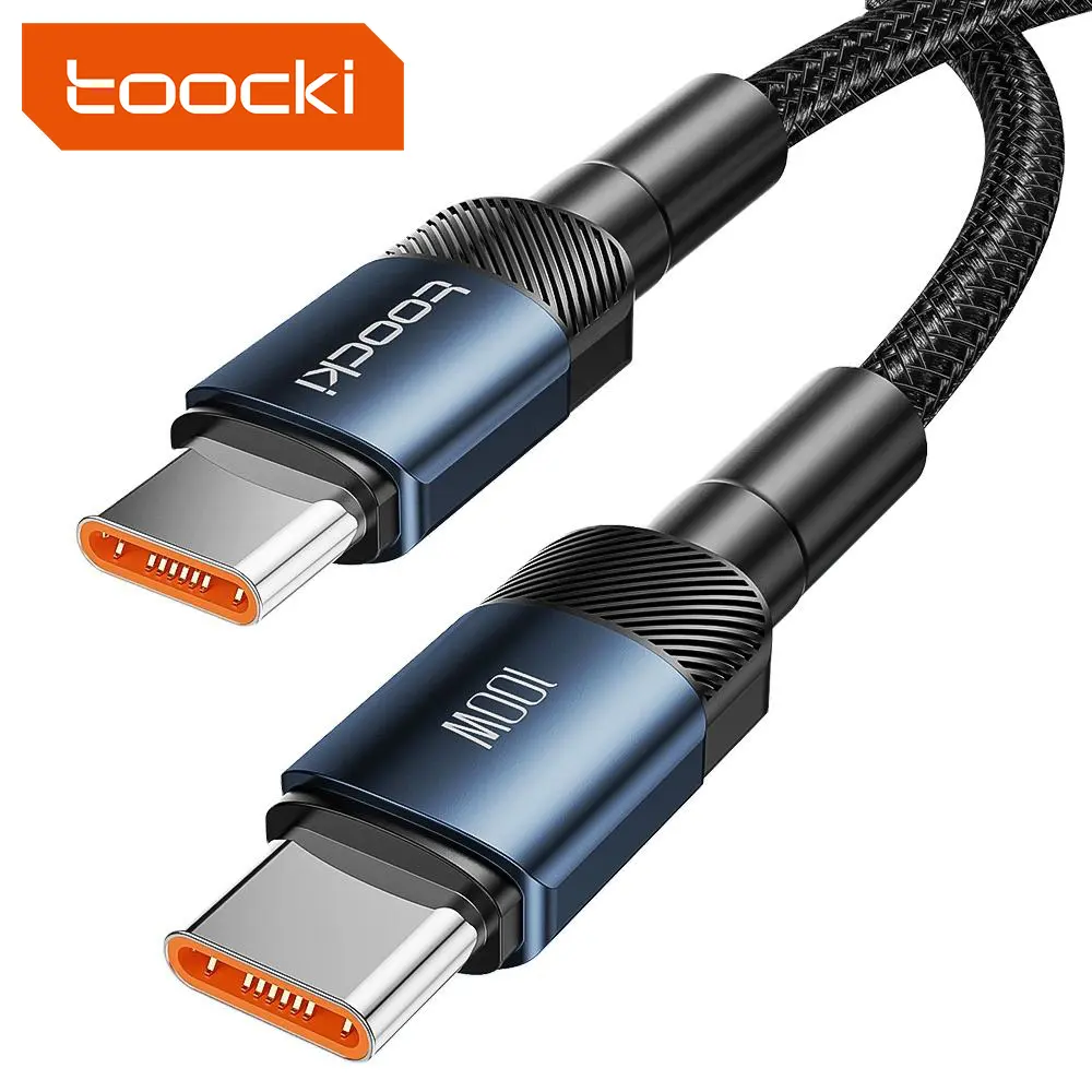 Toocki 1M 2M Durable Nylon Braided 5A Fast Charging Usb Cable Type C 100W 60W Usb C To Usb C Cable