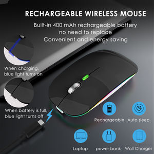Petite quantité personnalisation rapide USB <span class=keywords><strong>Rechargeable</strong></span> double Mode accessoires pour ordinateur portable sans fil bureau universel Slim Jiggler Mouse - Product Image 5