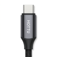 Kabel Pengisi Daya USB C ke USB C 65W Hitam dengan Jalinan Kabel Tipe C untuk Ponsel, Tablet, Laptop, Mobil, dan Perjalanan