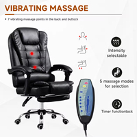 Kursi Kantor Eksekutif Modern Pijat Putar Ergonomis Kulit PU Grosir Boss dengan Sandaran Kaki dan Ketinggian yang Dapat Disesuaikan