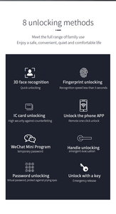 Vây Đen tuya ứng dụng thông minh 400*72*45 mét Wifi Video intercom & USB 5V thông minh khóa cửa với 3D Nhận dạng khuôn mặt thẻ nhớ 5V máy ảnh - Product Image 2