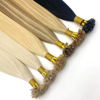 Extensions de cheveux de luxe russes vierges Remy à kératine, super double drawn, à pointe plate, micro-liens, trame simple, pour toutes les couleurs