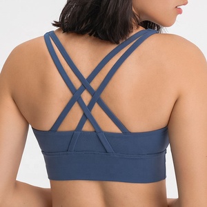 Soutien-gorge <span class=keywords><strong>de</strong></span> <span class=keywords><strong>sport</strong></span> rembourré à compression amovible Eyun <span class=keywords><strong>de</strong></span> haute qualité, 80 % nylon, 20 % élasthanne, pour la gym, le fitness et l'entraînement - Product Image 5