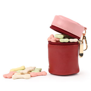 Kantong makanan anjing kulit berukuran kecil tas latihan hewan peliharaan bahan PC kantong makanan untuk anak anjing untuk perjalanan luar ruangan makan kucing penggunaan hadiah makanan ringan - Product Image 1