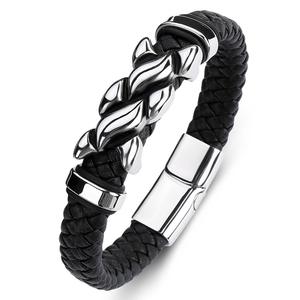 Bracciali Punk in pelle Hip Hop di alta qualità <span class=keywords><strong>con</strong></span> <span class=keywords><strong>bracciale</strong></span> da uomo <span class=keywords><strong>con</strong></span> gioielli di personalità <span class=keywords><strong>con</strong></span> fibbia magnetica - Product Image 1