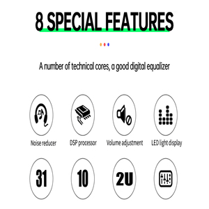 GAX-EQ888 כפול ערוץ מקצועי מוצלב דיגיטלי 31-להקת מערכת קול אקולייזר אודיו אקולייזר גרפי עבור שלב קונצרט - Product Image 3