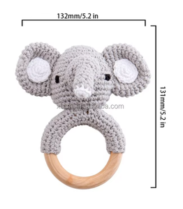 Jouet de dentition en bois de hêtre 100% fait à la main pour bébé, <span class=keywords><strong>hochet</strong></span> en bois, Animal, anneau en bois, anneau de dentition, jouet sensoriel pour bébé - Product Image 6