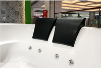 Baignoire ronde en acrylique pour deux personnes de la marque ARROW avec installation encastrée, style encastré, drain intégré, utilisation en appartement, massage, bain à remous